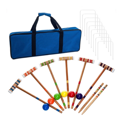 Deluxe Wooden Croquet Ball Set for Six Players