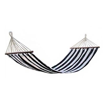 Outdoor Hanging Canvas Hammock with Wooden Stick 