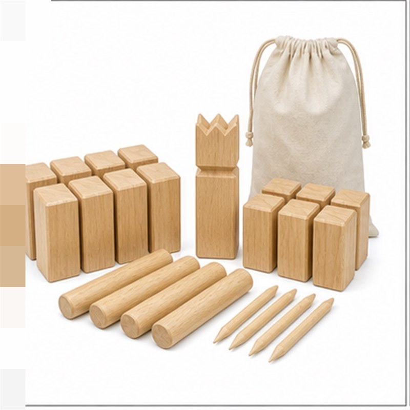 Wooden Kubb game set reference for wholesale and OEM sourcing