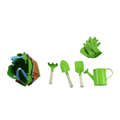 Garden Tool Set with Water Can Shovel Gloves Kids Garden Beach Toy
