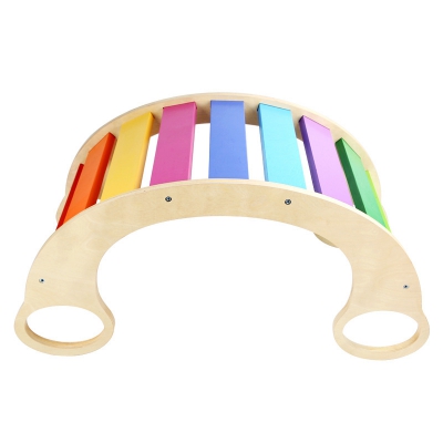 Wooden Children Rainbow Climbing and Rocking Chair Play Stand