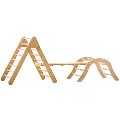 Childredn Wooden Climbing Toy Gym Playset Sensory Integration Training