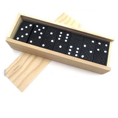 Mini Wooden Domino Game Set