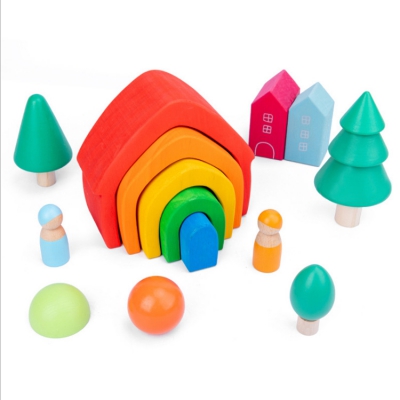 Rainbow Building Blocks Puzzle Development of Early Education Toys