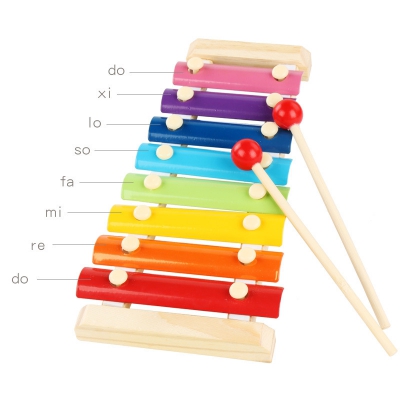 Wooden Eight-Tone Hand Percussion Harp Baby Wooden Music Instrument