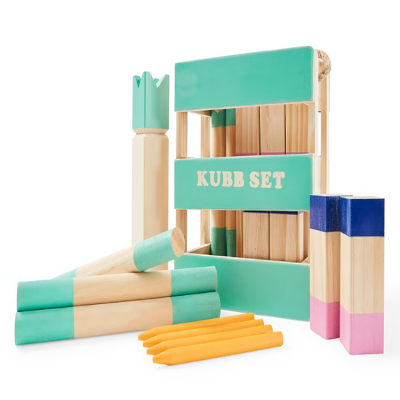 Custom Wooden Viking Kubb Game Set Garden Throwing and Toss Game