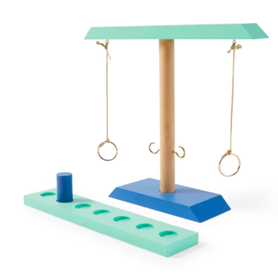 Custom Wooden Hook and Ring Toss Game Toy Set