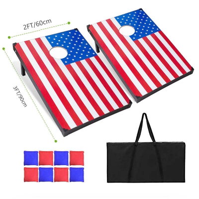 USA Flag Cornhole Board Set Bean Bag Toss Boards