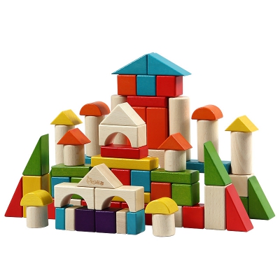 Colorful Wooden Building Blocks Puzzle Development Early Education Toys